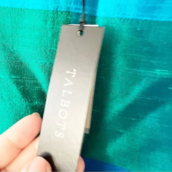 Talbots Silk Shantung Striped Sleeveless She’ll Size 14 Cool Blues New With Tags - Picture 5 of 9
